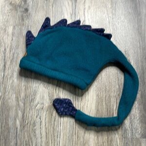 Vintage 90’s Fleece Sherpa Beanie by Pilot, Turquoise and Navy Spikes wi…